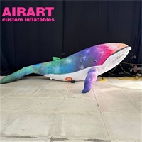 Baleine gonflable de décoration intérieure LED, baleine gonflable de thème d'océan d'accessoires d'activité pour l'affichage