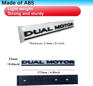 Emblema Adhesivo de Doble Motor con Diseño a Cuadros, Compatible con Accesorios para Tesla Model 3 Y X S (Negro Mate-Línea Negra) - Product Image 6