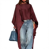 Vêtements pour femmes 2024, best-seller AliExpress sur sites indépendants transfrontaliers Europe-Amérique, couleur unie, ourlet irrégulier, coupe ample