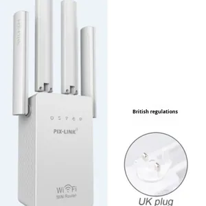 LV-WR02E 2.4G Nhà tường lửa mới Mạng Repeater Bốn ăng-ten 300Mbps tín hiệu khuếch đại Bộ định tuyến Extender không dây Wifi Receiver - Product Image 3