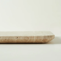 SAIDKOCC assiette en travertin Beige pour pâtisserie fromage Dessert café plateau en marbre naturel pour bouteilles de savon de salle de bain serviette de maquillage