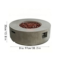Brasero d'extérieur au gaz propane avec 50 000 BTU, design écologique et billes de verre, table de feu autoportante