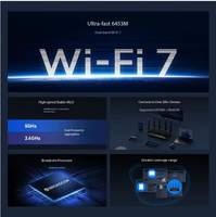 Routeur WiFi 7 WR6500, sans fil Gigabit, processeur Broadcom Quad-Core, équipement intelligent pour la maison