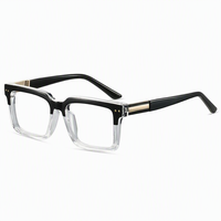 Monturas Cuadradas TR90, Anti Luz Azul, Diseño Extra Grande, Gafas Ópticas Unisex 84008-4
