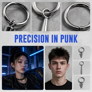 HGC Popular <span class=keywords><strong>Aro</strong></span> de Nariz Cónico de Titanio G23 ASTM F136 de Alto Pulido, Estilo Masculino, Antialérgico, Impermeable, Joyería para Piercing Diario - Product Image 6