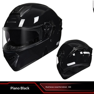 Casco de motocicleta abatible con doble visera, casco modular integral transpirable para motocicleta, para conducción en carretera - Product Image 2
