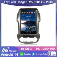 Autoradio Android 14 de 12,1 pouces pour Ford Ranger F250 2011-2015, lecteur multimédia stéréo, navigation GPS, Carplay, unité principale