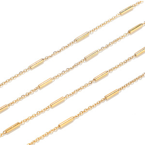 Cadena de Acero Inoxidable Dorada H1185 con Patrón Ovalado en Espiral, Componentes para Joyería DIY - Product Image 2