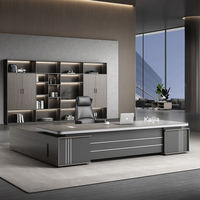 Bureau de Direction en MDF, Chaise et Mobilier de Bureau Exécutif, Table de Chef