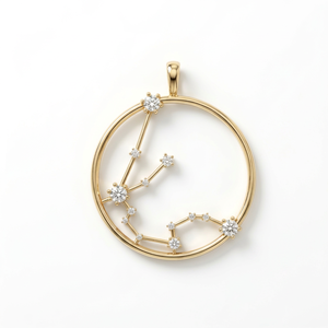Collier Pendentif Zodiaque Verseau en Argent Sterling avec Diamant de Laboratoire, Design Minimaliste, Cadeau pour Anniversaires de Janvier/Février - Product Image 1