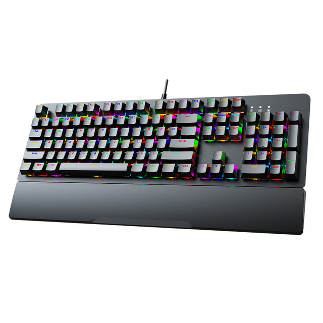 104-Key Custom Mechanical Keyboard with Full Color Backlight USB Interface for Office or Home Use