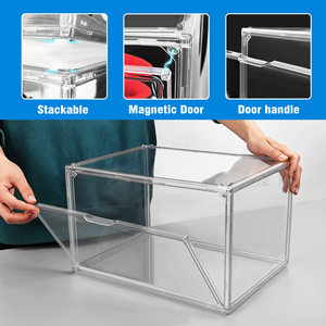 <span class=keywords><strong>Cajas</strong></span> de Almacenamiento Apilables para Zapatillas de Plástico Transparente al Por Mayor DAYOOH con Frente Abatible y Cajón Acrílico de Cierre Magnético - Product Image 2
