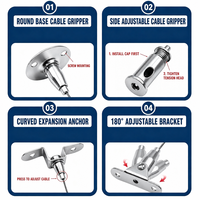 Kit de suspension de câble réglable avec pince à câble et crochet de sécurité, quincaillerie métallique pour suspensions de luminaires linéaires et panneaux