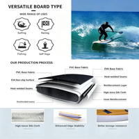 Planche de surf gonflable Stand Up Paddle (SUP) de 300 kg de capacité pour sports nautiques, ensemble de 7 pièces avec siège de kayak et accessoires tout-en-un