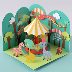 Biglietti di auguri per vacanze <span class=keywords><strong>Pop</strong></span> up stampati personalizzati con buste - Product Image 4