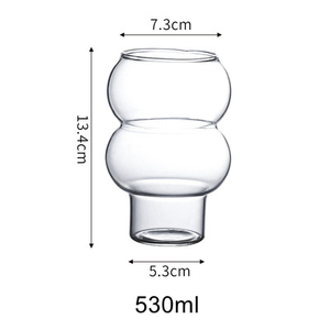 Taza de Vidrio de Borosilicato de Alta Calidad, 280/530 ml, Transparente, Forma de Calabaza, Pared Simple, Personalizable con Logotipo, para Uso en Verano - Product Image 5