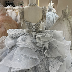 Jancember DW0171 Abito da Sposa Vintage <span class=keywords><strong>con</strong></span> Maniche Corte, Frange e Gonna Voluminosa <span class=keywords><strong>con</strong></span> <span class=keywords><strong>Lungo</strong></span> Strascico - Product Image 6