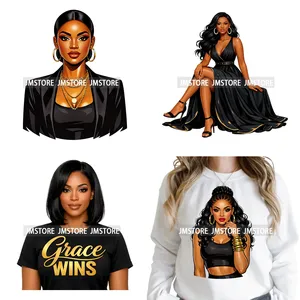 Adesivi Termotrasferibili DTF Lavabili Pronti per la Stampa su Magliette con Motivi di Moda Afro, Signore, Chiesa, Suore, Ragazze Religiose Benedette - Product Image 1