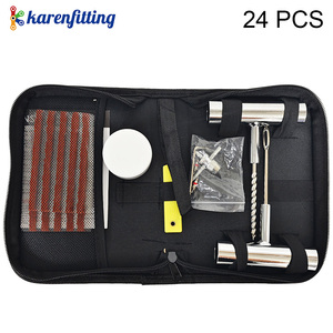Kit de Reparación de Neumáticos con Tiras de Goma de Alta Viscosidad, Herramientas Universales para Reparación de Pinchazos de Ruedas sin Cámara, con Bolsa de Transporte - Product Image 6
