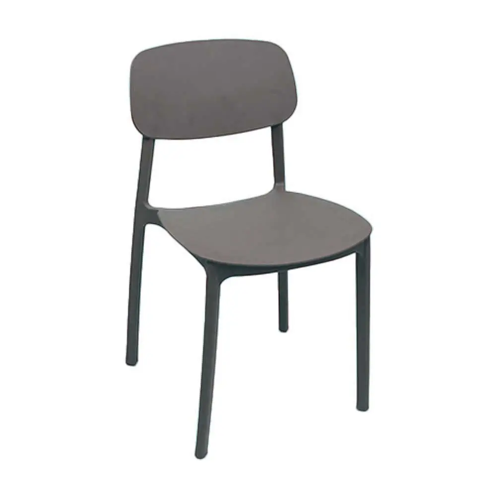 प्लास्टिक ग्रे डाइनिंग कुर्सियाँ 4 कॉफ़ी शॉप टेबल और कुर्सियों का सेट सिलास डी प्लास्टिको
