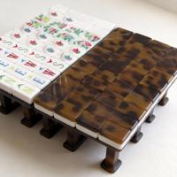 Juego de Mahjong Americano Portátil de Alta Calidad y Ecológico con Diseño de Leopardo, Bloques Acrílicos de 4 Capas, Peso Pesado, Entretenimiento