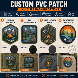 Patch PVC personnalisé avec <span class=keywords><strong>Velcro</strong></span>, à coudre ou à thermocoller, prix usine, production rapide - Product Image 1