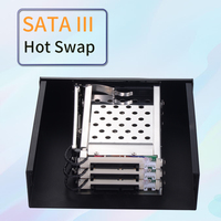 Rak HDD SSD Mobile Enclosure Logam Internal Tanpa Tray, Chassis Komputer SATA Hot Swap 2.5 Inch Grosir Pabrik Unestech