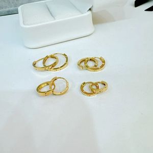 Xinfly Luxury 18K <b>Gold</b> <b>Huggie</b> Earrings <b>Solid</b> Pure Classic Style Fashionable Bridal Engagement Wedding Jewelry for Women Ladies - Product Image 3