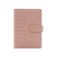 Vente en gros de classeur portable en cuir PU Macaron A6 rechargeable à 6 anneaux Classeur économique Classeur personnel à feuilles mobiles avec poche