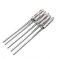 Brochettes en acier inoxydable à long manche, résistantes à la chaleur, saines, pointues, pour barbecue, grillades et viande