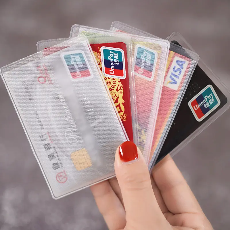 Venta caliente plegable de bolsillo de pvc barato de crédito visa al por mayor promocional tarjeta de cajero automático, titular de la tarjeta de plástico titulares