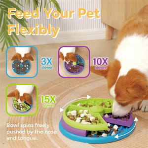Zenidoo Eco-Friendly Plastic Modern Slow Feeder Dog Bowl Mental Stimulate Detachable Puzzle Anti-slip Interactive <b>Treat</b> - Product Image 4