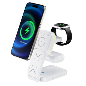 HiTao 15W Fast <b>Charging</b> <b>3</b>-in-1 Foldable Magnetic Wireless Charger Station for Multi-Device - Product Image 4