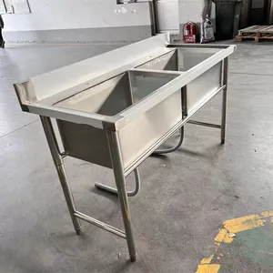 Pabrik Cina Harga Murah Wastafel Dapur 304 Stainless Steel Wastafel Mangkuk Ganda untuk Mencuci Tangan