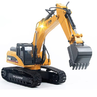 Excavadora de Construcción de Aleación Metálica RC al por Mayor 1580, Escala 1:14, Control Remoto 2.4G, Modelo de Juguete de Excavadora