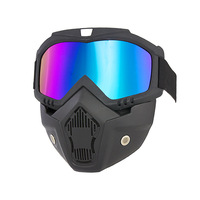 Nouveau casque demi-face tendance avec visière détachable, masque de protection, anti-vent, anti-poussière, anti-UV, cadre en TPU pour moto