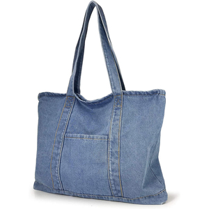 Custom Print Logo <strong>Blank</strong> Extra Large Vintage Canvas Beach Shopping <strong>Bag</strong> Designer Denim Shoulder <strong>Tote</strong> <strong>Bag</strong> Purse for Sale - Product Image 2