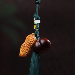 Themed Pendants Food Shape Persimmon 3x2 Cm Peanut 4.2x1.8 Cm Tree Material Gift Charm Keychain <b>Car</b> Pendant Unisex - Product Image 2