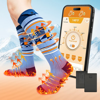 Chaussettes chauffantes respirantes rechargeables en gros, 4 niveaux de chaleur, douces, lavables, chauffe-pieds thermiques pour l'hiver en extérieur, usine OEM, vente en gros