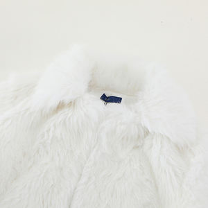Abrigo esponjoso de talla grande personalizado para mujer, abrigo de piel sintética blanca, Chaqueta larga de piel sintética - Product Image 3