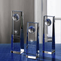 Trophée en cristal bleu Spire |   Récompense de reconnaissance de prestige