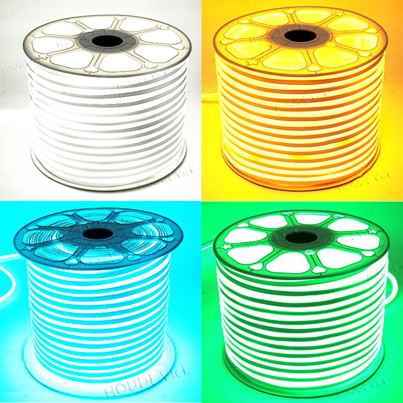 AC110V 220V Waterproof Neon Lights 8 * 16mm SMD2835 IP67 100m/roll PVC Outdoor Lighting Silicone Flexible LED Light Strip