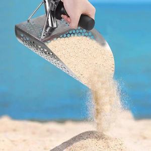 Rastrillo de arena para pulgas de arena, pala para Detector de detección de metales con cabezal desmontable para pala de colador rápido de playa - Product Image 5