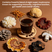 Collagène en poudre de café aux champignons biologiques, vitamine, marque privée OEM, café aux champignons au collagène