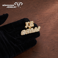 Pendentif personnalisé double couche avec nom, plaqué or, en argent S925, avec lettres en moissanite serties, chaîne tennis, bijoux hip-hop pour hommes