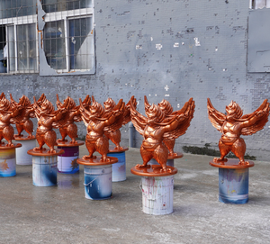 Thaise Stijl Indian Hindu Godheid Garuda Ornamenten Milieuvriendelijke Hars Ambachten Verf Creatieve Beeldje Decoraties Voor Religie - Product Image 3