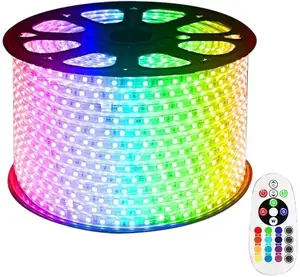 50เมตรเทป LED ยืดหยุ่น110กันน้ำกลางแจ้งเปลี่ยนสีแถบแสง AC 220V/IP67 V นำแถบ RGB ซิลิโคนรีด