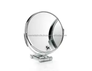 Venda quente Vanity Mirror Folding Altura Exclusiva Make Up Desktop Espelho Niquelado Acabamento Personal Grooming Espelho