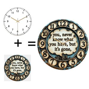 Horloge <span class=keywords><strong>murale</strong></span> en verre 30x30cm pour un objectif d'épargne avec tirelire personnalisée - Product Image 1