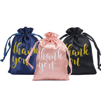 Sac cadeau en satin de soie avec cordon de serrage, impression personnalisée par transfert thermique, pour remerciement, fête de Thanksgiving, pochette pour cadeaux